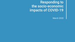 Cover shows the title "Shared Responsibility, Global Solidarity: Responding to the socio-economic impacts of COVID-19" against a solid background with the UN logo on the bottom left.
