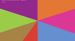 Cover of publication shows colourful diagonal shapes with the title on the top left.
