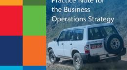 Cover with Title of the Practice note, a car driving on a dirt road, and the UNSDG and UNDP logos.