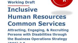 The image shows the title of the Inclusive HR Services Practice Note, an icon for Inclusive HR in a red circle and the logo of UNSDG and UNDIS.