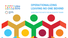 Publication cover with UNSDG logos in the top left corner and graphic elements in colors of the 17 SDGs.