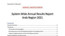 الصفحة الأولى من المستند مع العنوان وجدول المحتويات