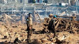 قائد قوات الاحتياط في بعثة يونيفيل خلال جولة لتقييم حجم الدمار الناجم عن انفجار مرفأ بيروت.