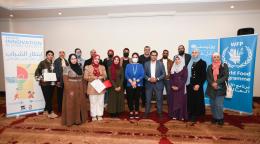Participantes en el evento del PMA/UNICEF sobre la innovación en la seguridad alimentaria, el cual tuvo lugar en Ammán, Jordania.