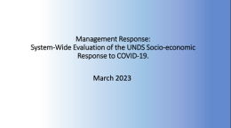 Cover page of the UN management response