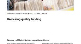 A cover page of a publication on quality fundinh that carries a photo of a man and columns of text below it.