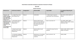 This is table containing the results of the Ethiopia Cooperation Framework. 