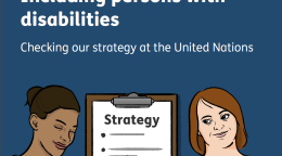 The cover of the Evaluation of the United Nations Disability Inclusion Strategy, Easy Read Version