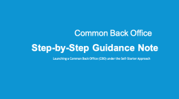 Self Starter CBO Guidance Note