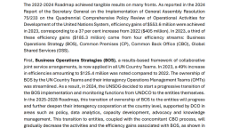 A cover page of a UNSDG document on efficiency