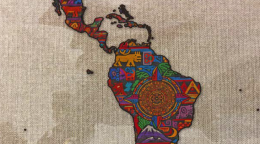 A report cover photo featuring an outline of South America.