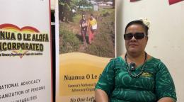 A blind disability advocate in Samoa.
