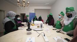 Women in Libya participate in vocational training.