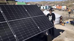 A solar panel in Mongolia