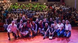 Dozens of youth in Panama at a conference.