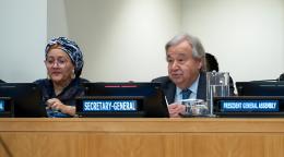 The UN Secretary-General and Deputy Secretary-General at a meeting.