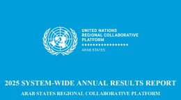 The cover photo of the 2025 system-wide annual results report of the Arab States Regional Collaborative Platform.