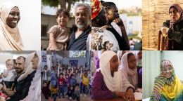 A collage of refugees in Egypt supported by the UN.