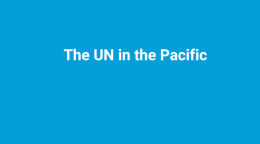 A cover page for a publication on the UN in the Pacific