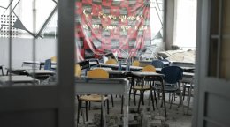 Destruction in a school after an earthquake in Colombia.