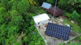 A solar panel system in Indonesia.