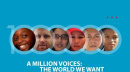 Portada del documento con fondo azul y el número un millón con imágenes de rostros de personas dentro de los ceros.