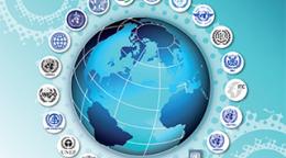 Portada del documento con fondo en distintos tonos de azul y una ilustración del planeta Tierra.