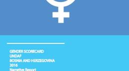 Portada del documento con el símbolo de la igualdad de género sobre un fondo mitad azul oscuro y mitad azul cielo.