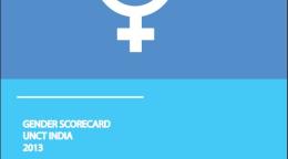 Portada del documento con dos tonos de azul y el símbolo de la igualdad de género en blanco.