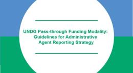 Portada del documento con un fondo azul y verde y el título en inglés dentro de un círculo blanco.