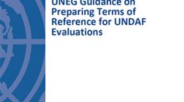 Portada del documento con fondo blanco y una columna lateral azul con el logo de las Naciones Unidas.