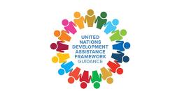 Ilustración de un círculo de personas, con la gama de colores de los ODS.