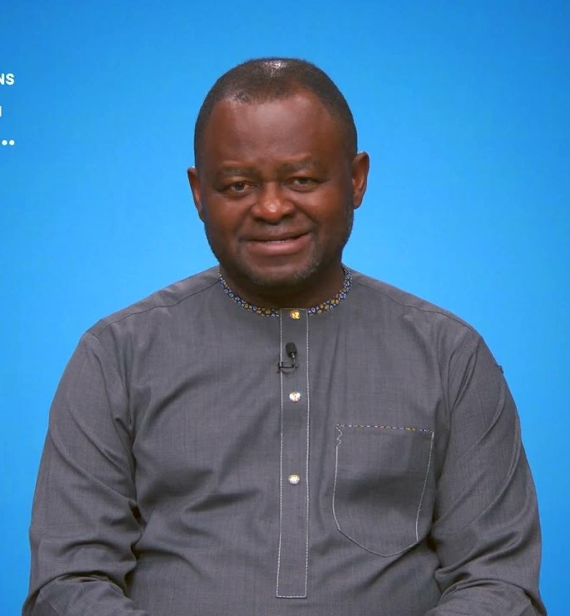 Screenshot from video message shows Resident Coordinator, Ozonnia Ojielo