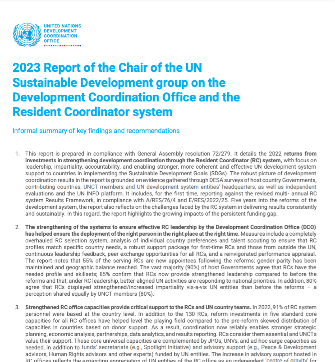 Cover of a UN Report