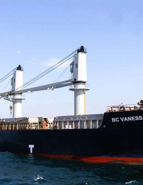 A large ship in the ocean