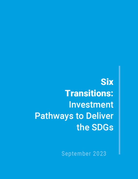 A blue background with the UN SDG logo and the title