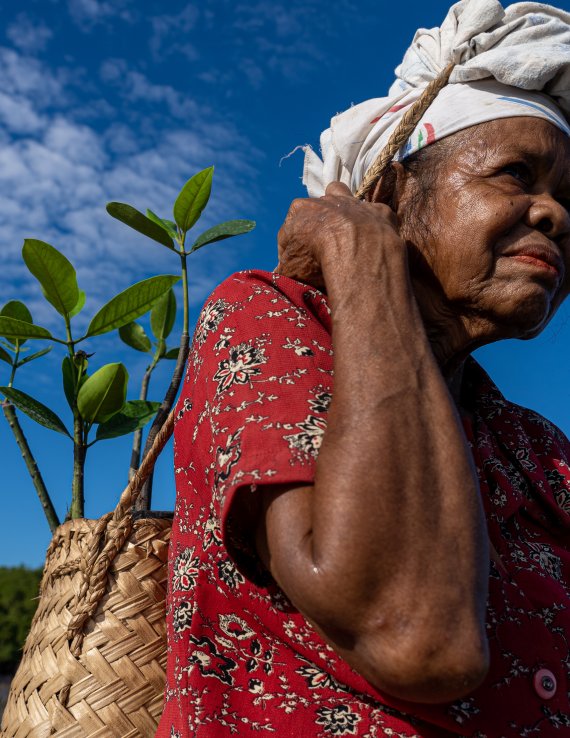 A farmer in Timor-Leste.