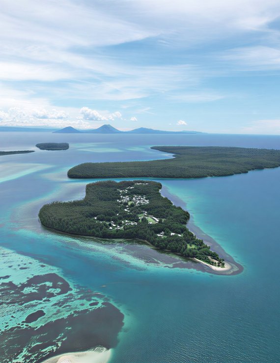 An aerial view of Papua New Guinea.