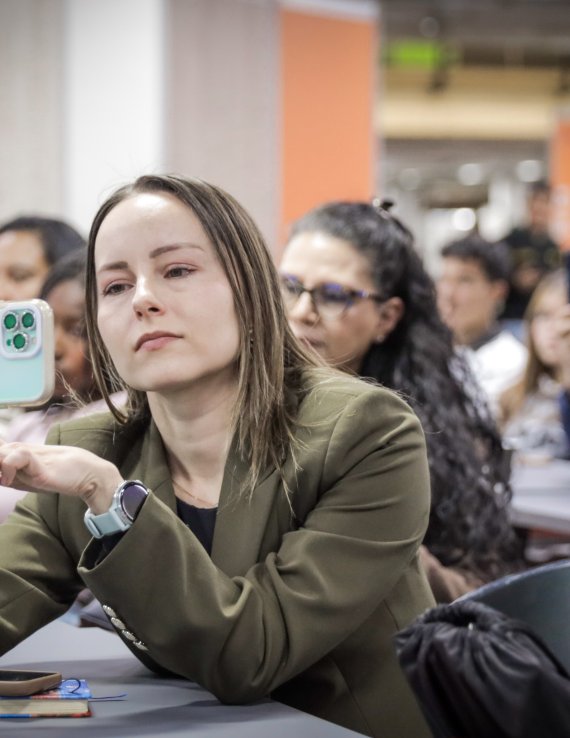 Youth in Colombia attend a conference.