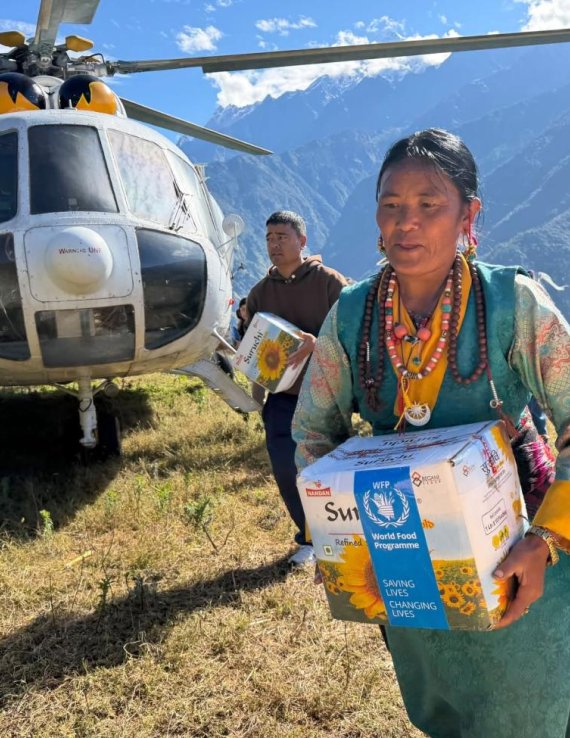 An aid worker in Nepal.