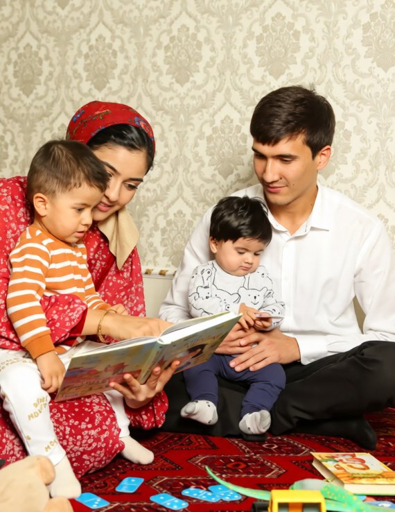 A family in Turkmenistan.