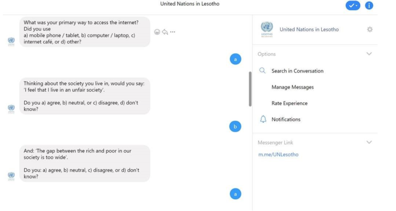 Screenshot of text messages