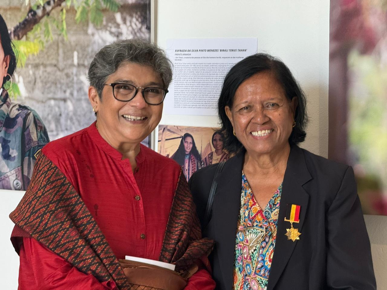 UN Undersecretary General Ms. Rabab Fatima is seen here with Ms. Fatima Vaz, a former member of the clandestine front.