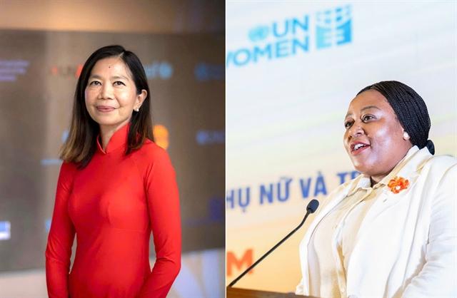 A side-by-side photo of two high-level female UN officials.
