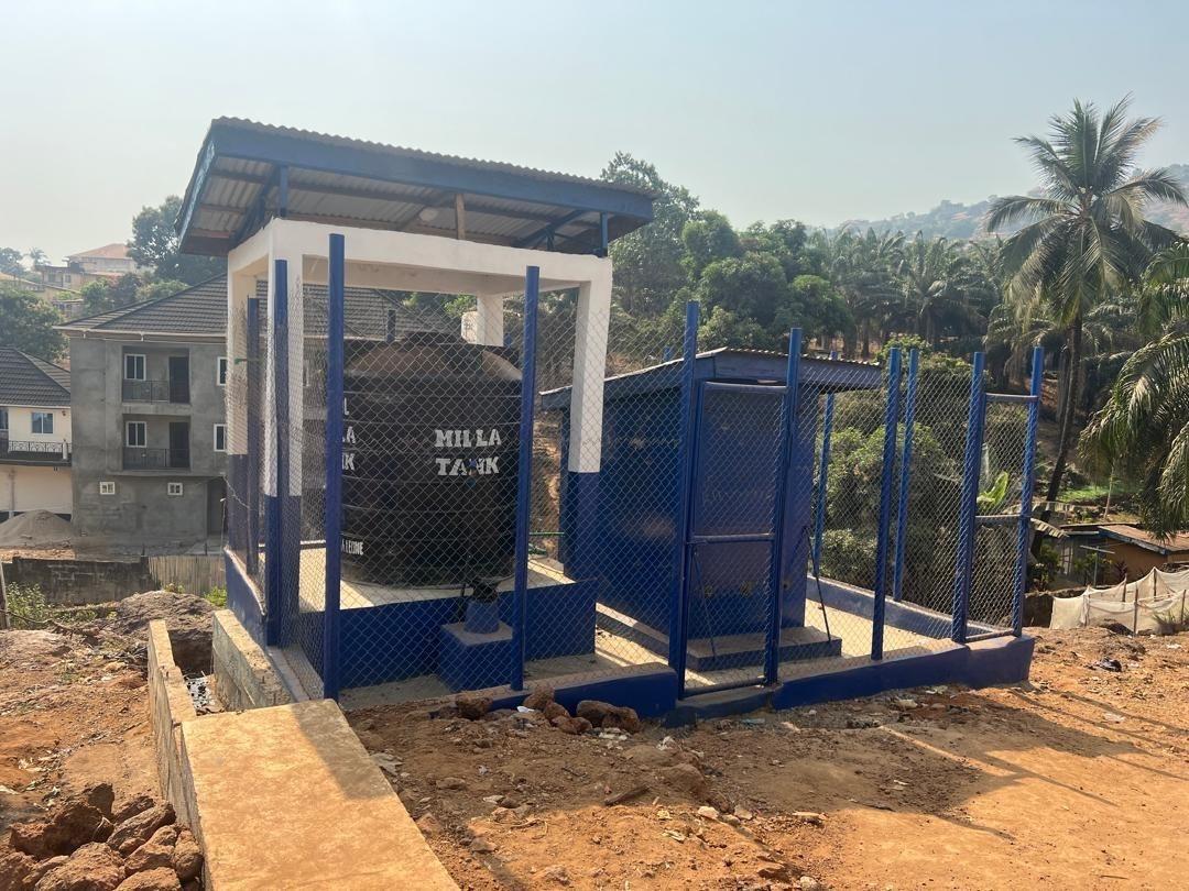 A water kiosk in Freetown, Sierra Leone.