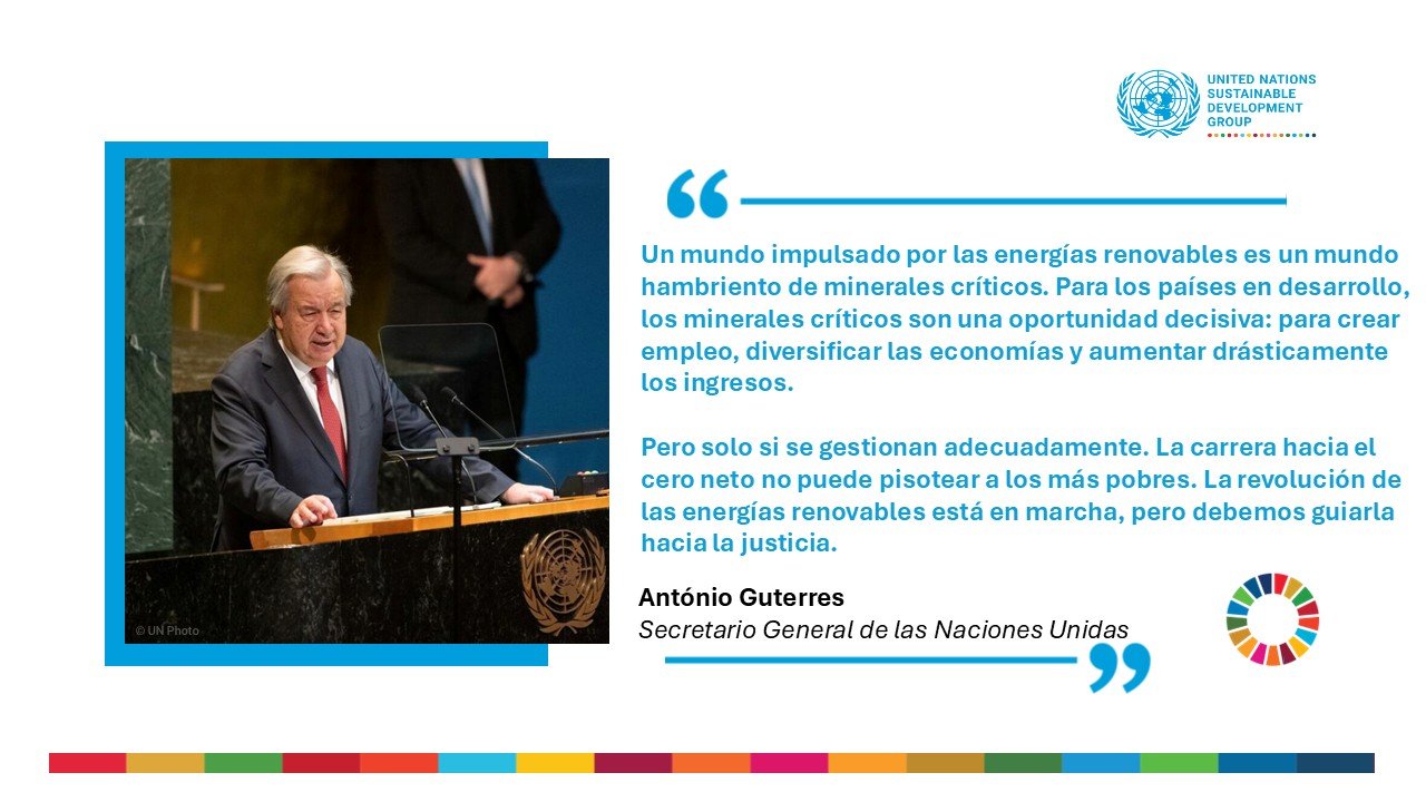 Una infografía con una cita del Secretario General de la ONU.