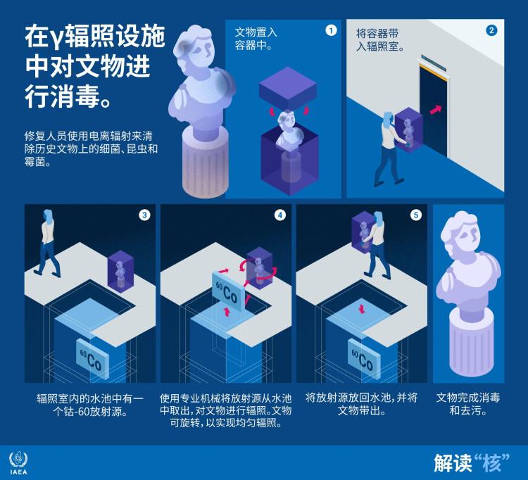 在γ辐照设施中对文化遗产物品进行消毒。