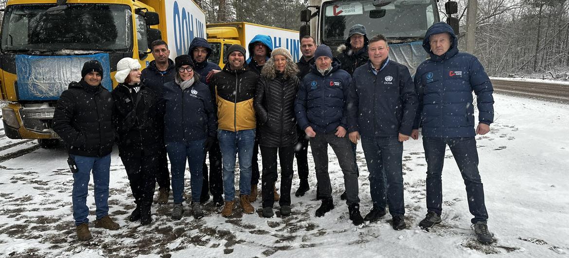 UN Resident Coordinator in Ukraine Denise Brown with staff
