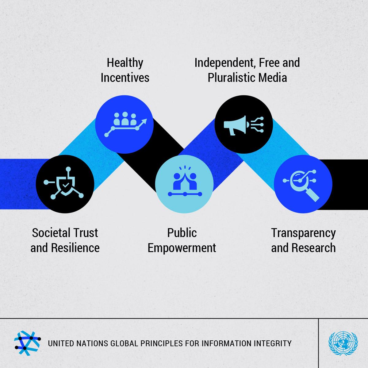 An infographic outlining 5 pillars of ensuring information integrity
