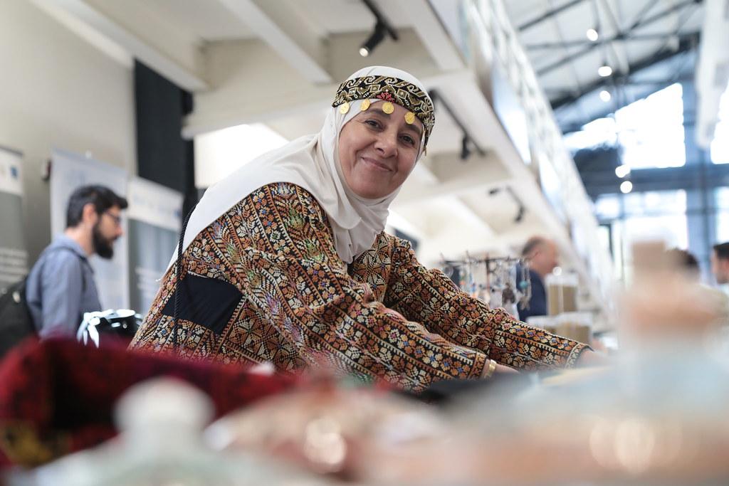 A woman in Jordan during vocational training.